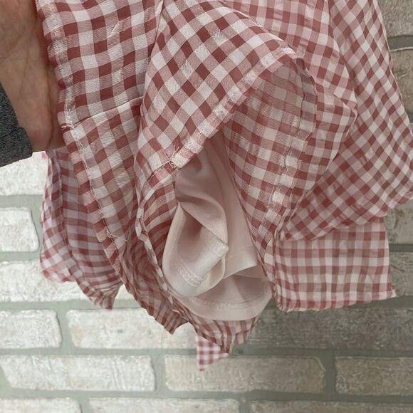 Allison & Kelly dress romper shorts size S pink and white gingham - Picture 4 of 8